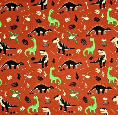 Dinos auf Hellrot